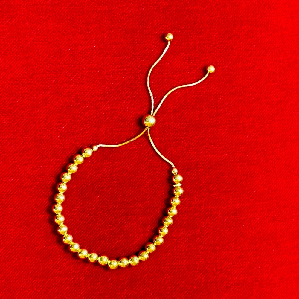 Gold filled, 4mm beaded bracelet with slide fitting, un-branded